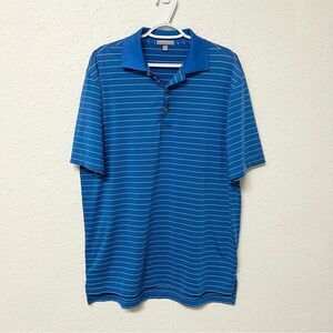 Peter Millar Summer Comfort Golf Polo Shirt Blue Striped Men’s Size M